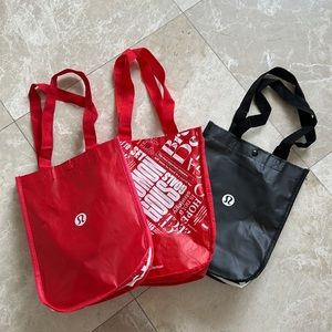 3 Lulu Lemon Tote Bags with button
